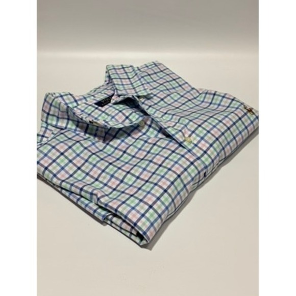 Polo Ralph Lauren Mens 1X Tall Oxford Short‎ Sleeve Check Plaid Shirt - Picture 8 of 8